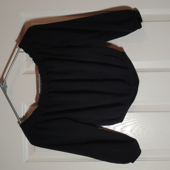John Gault Peasant Top Black One Size - Picture 3 of 3